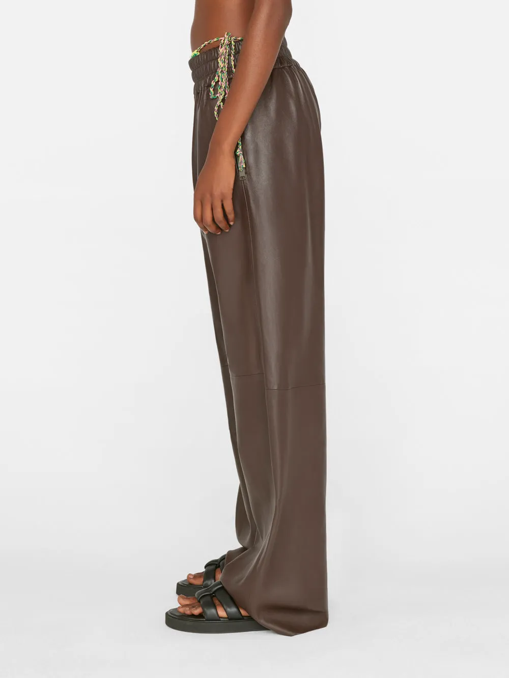 Baggy Leather Trouser -- Chocolate Brown