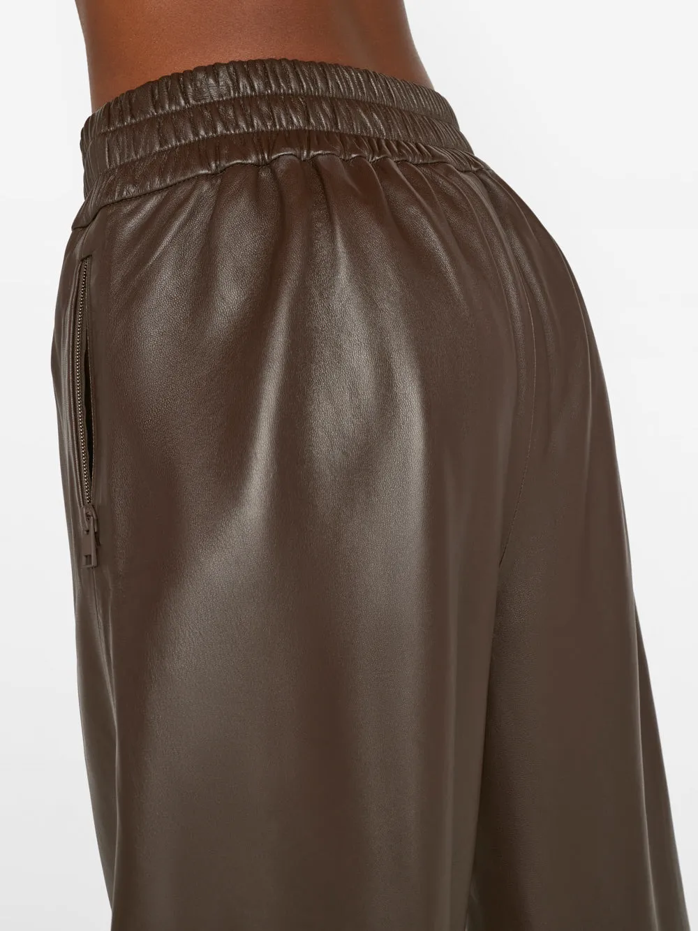 Baggy Leather Trouser -- Chocolate Brown