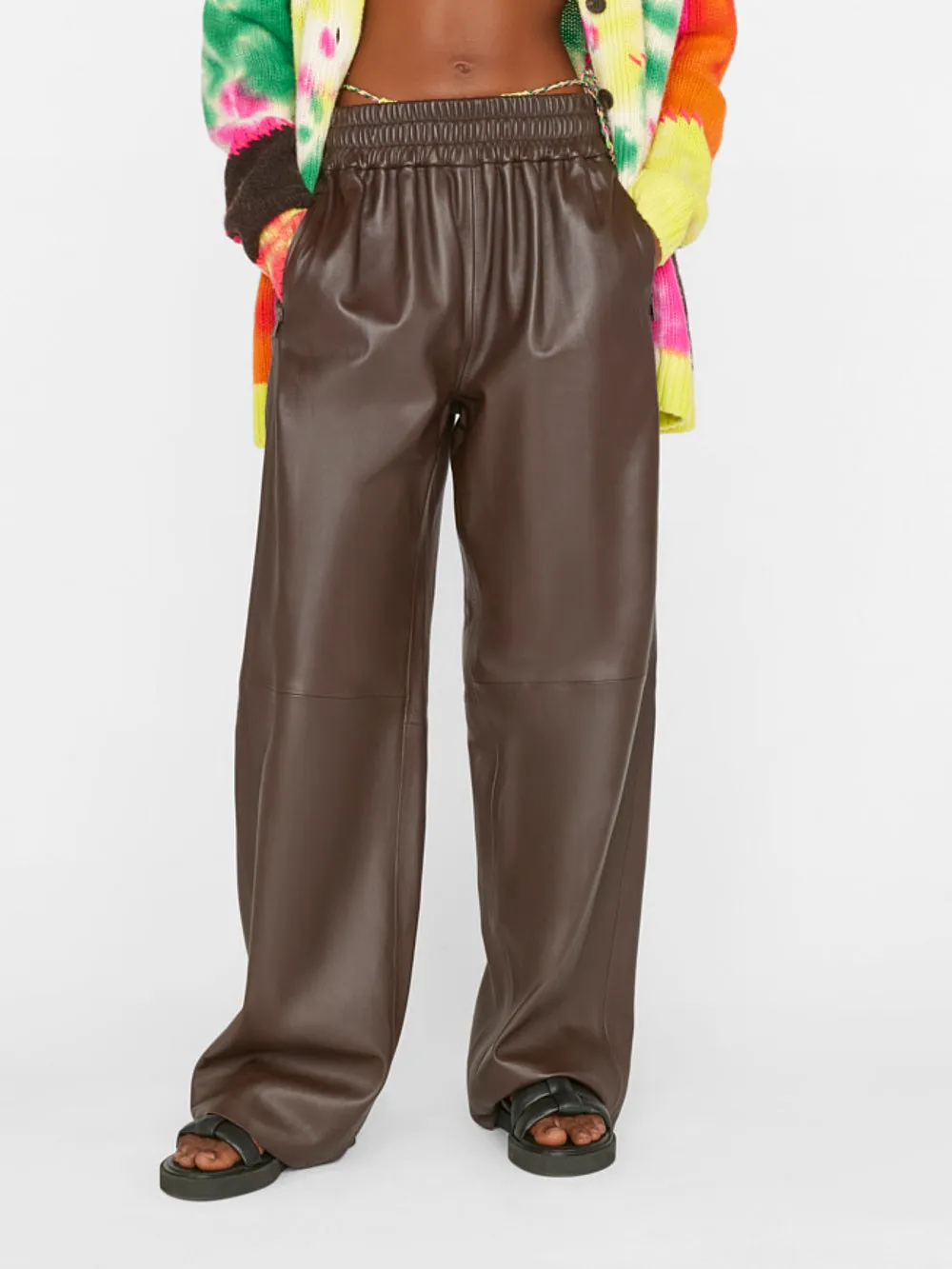 Baggy Leather Trouser -- Chocolate Brown