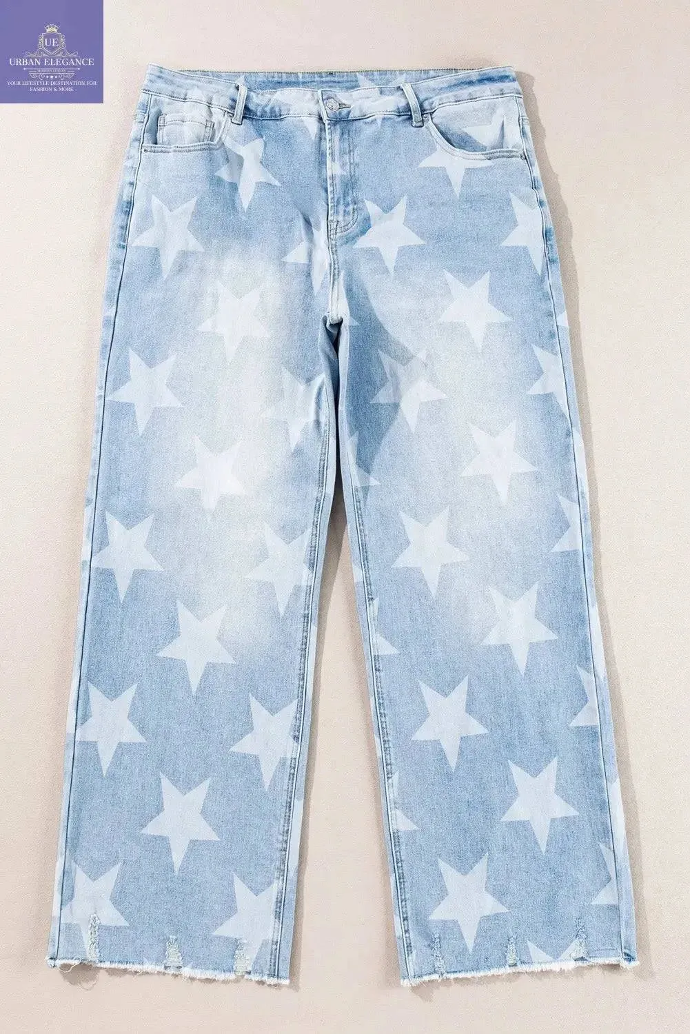 Beau Blue Star Pattern High Waist Jeans