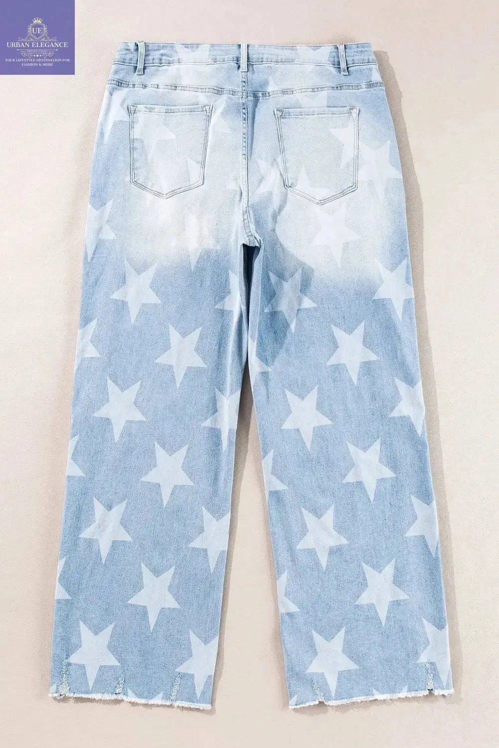 Beau Blue Star Pattern High Waist Jeans