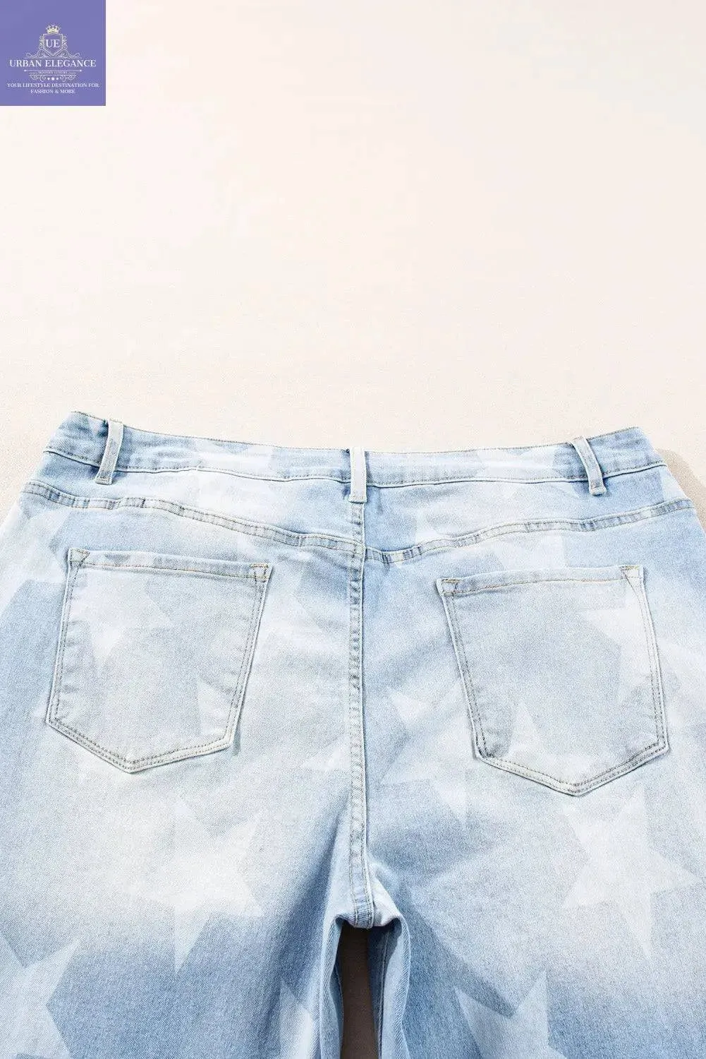 Beau Blue Star Pattern High Waist Jeans