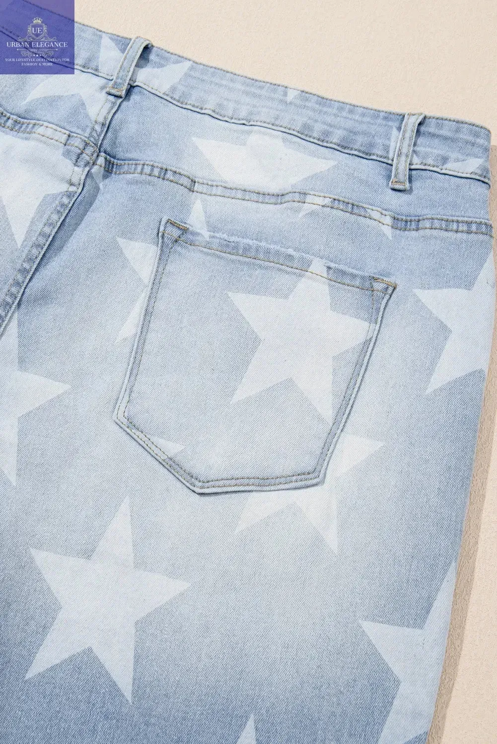 Beau Blue Star Pattern High Waist Jeans