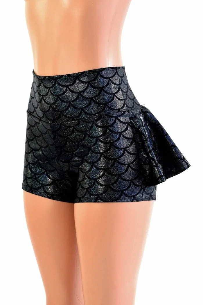 Black Dragon Ruffle Rump Shorts