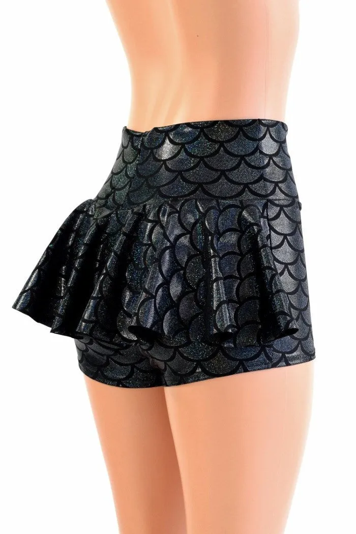 Black Dragon Ruffle Rump Shorts