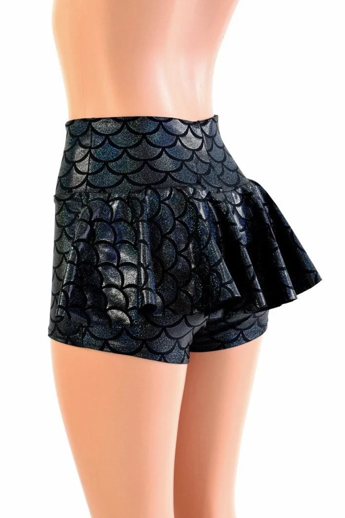 Black Dragon Ruffle Rump Shorts