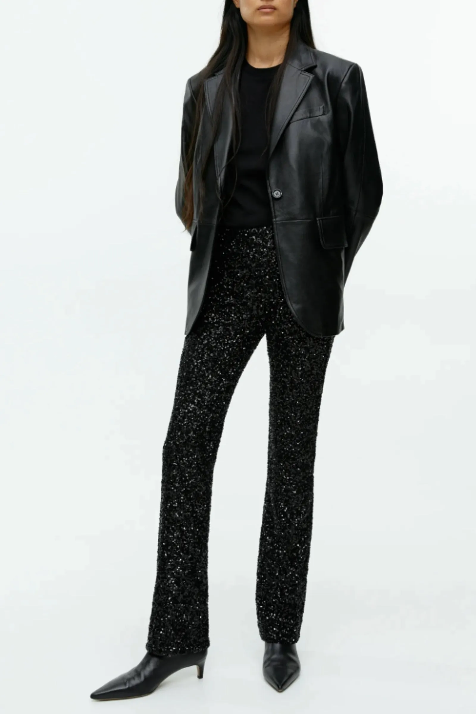 Black Sequin Trousers