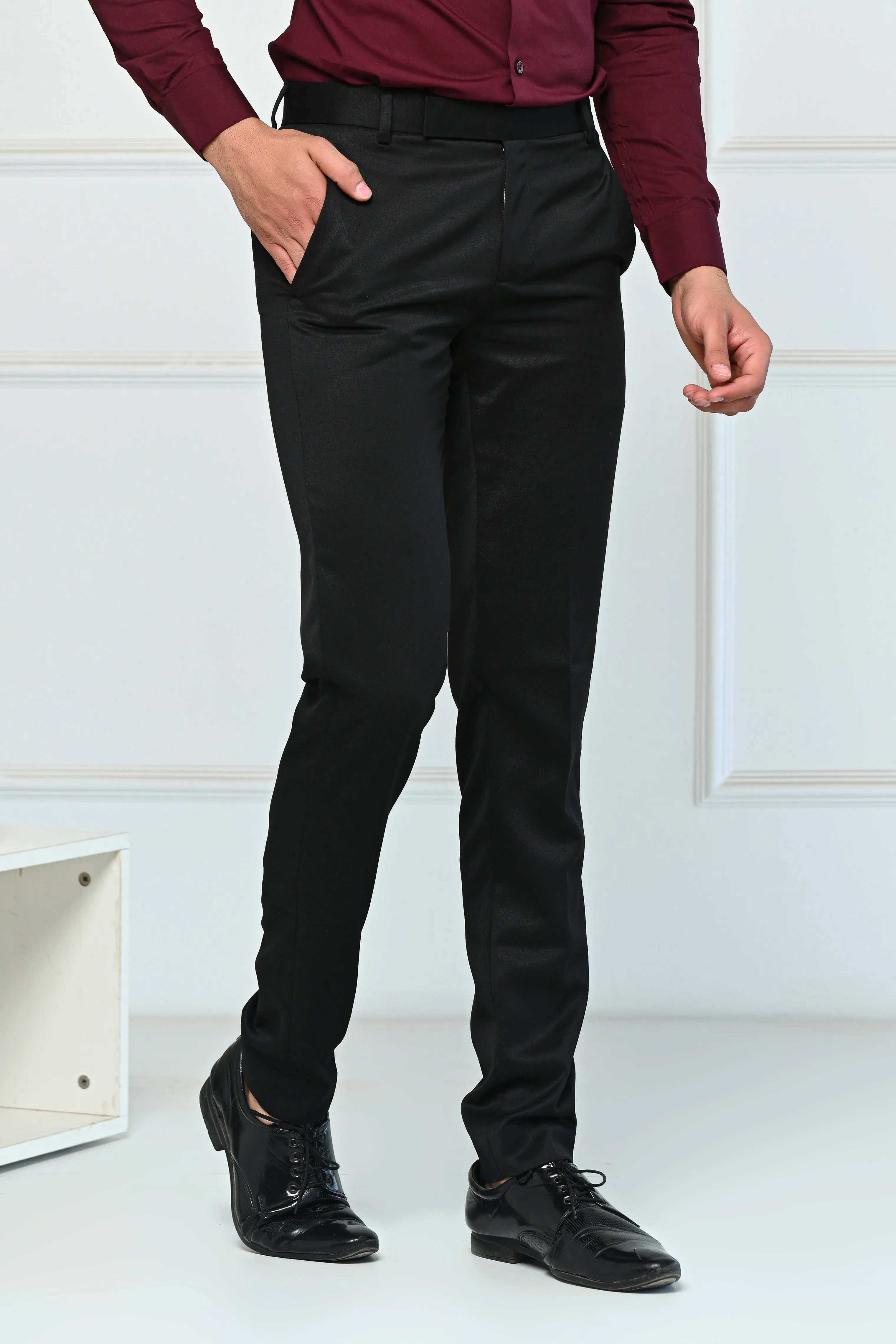 Black Solid Premium Formal Pants