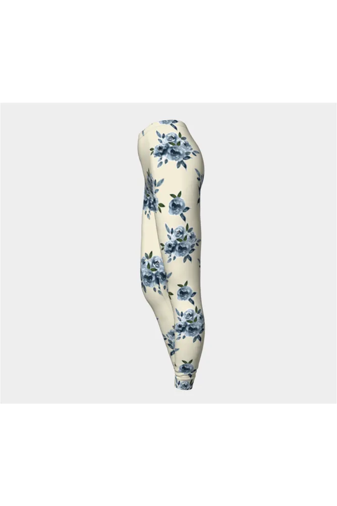 Blue Floral on Sweet Corn Premium Leggings