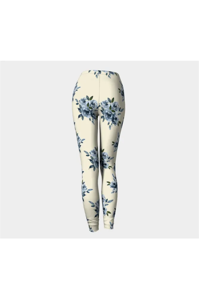 Blue Floral on Sweet Corn Premium Leggings