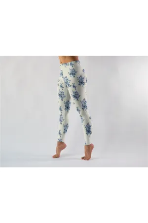 Blue Floral on Sweet Corn Premium Leggings