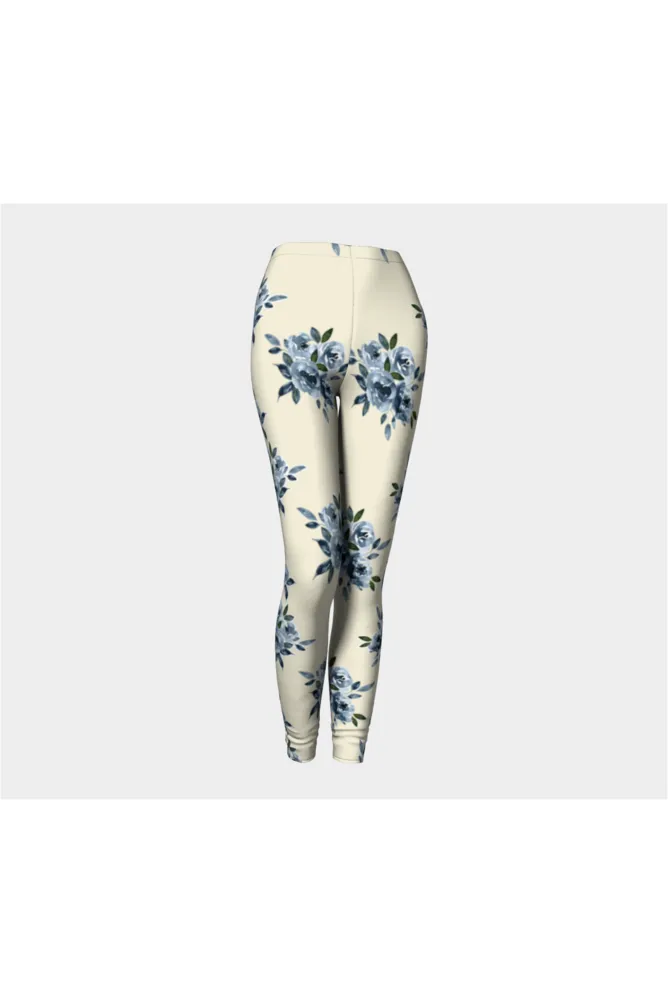 Blue Floral on Sweet Corn Premium Leggings