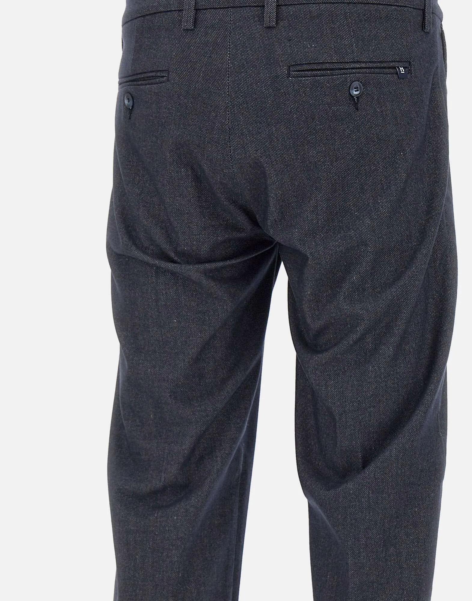 Blue Slim Fit Trousers with Denim Effect