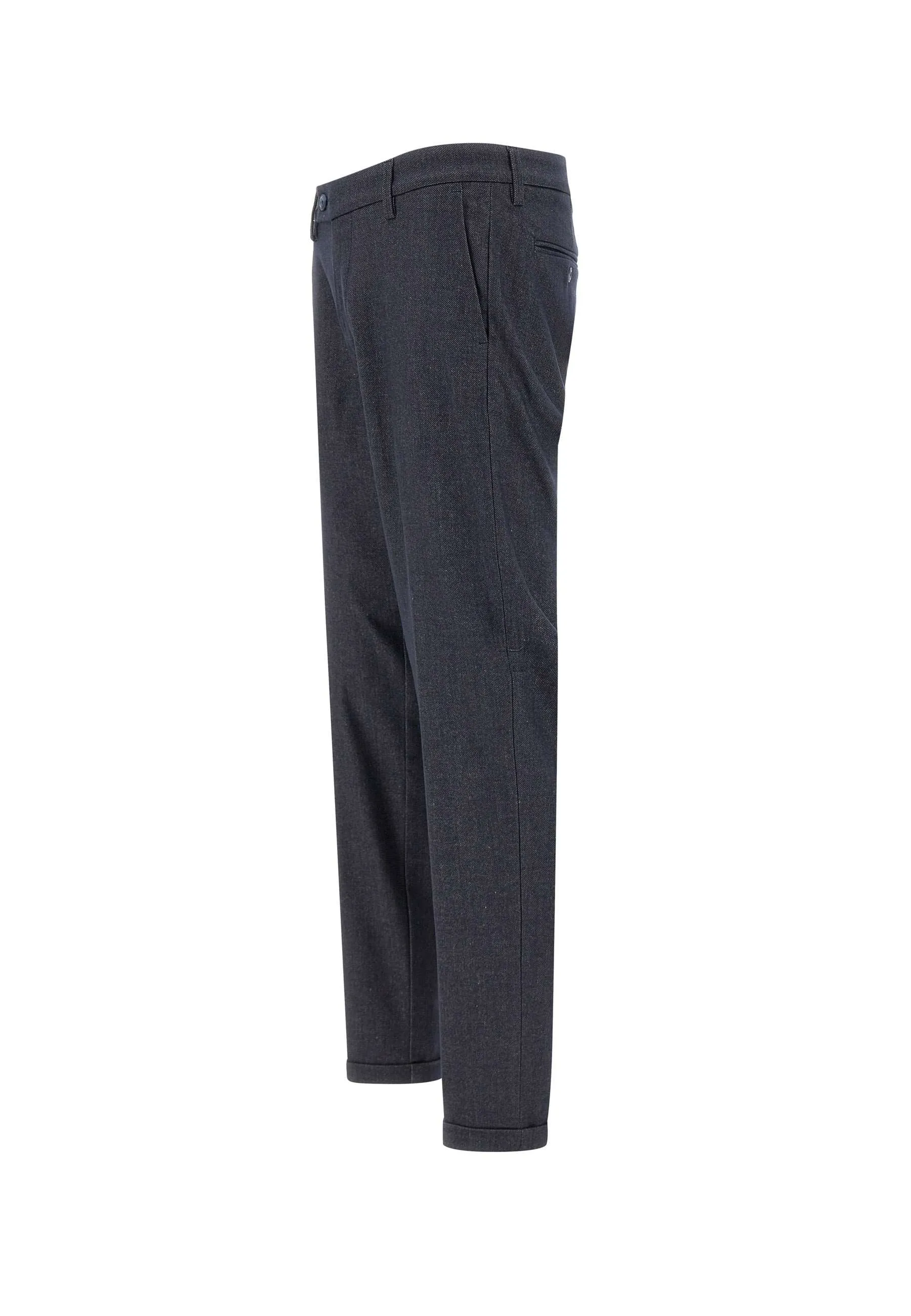 Blue Slim Fit Trousers with Denim Effect