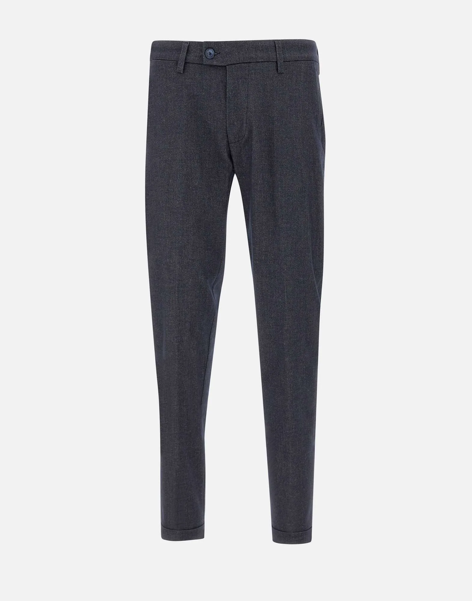 Blue Slim Fit Trousers with Denim Effect