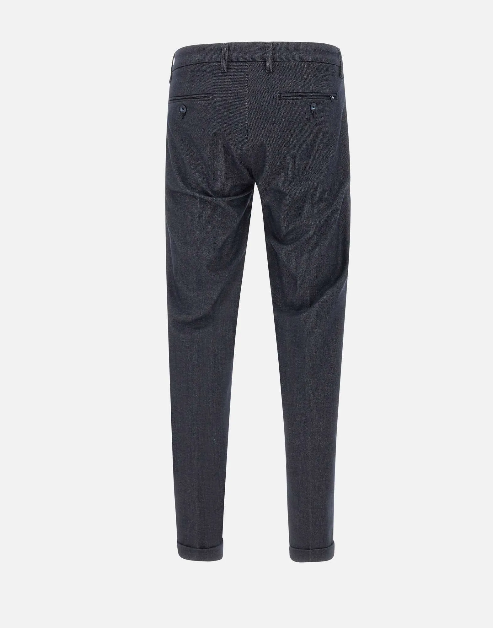 Blue Slim Fit Trousers with Denim Effect