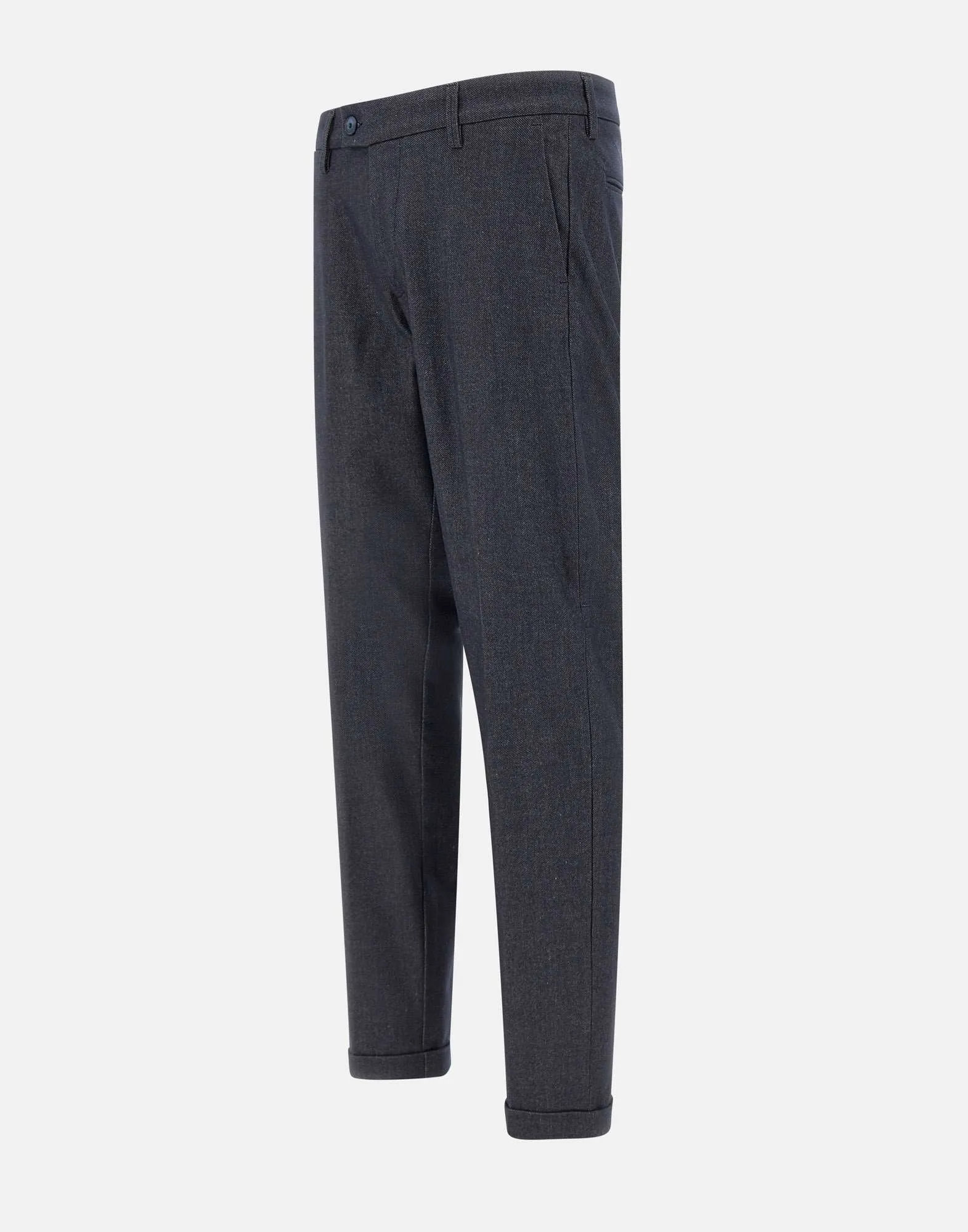 Blue Slim Fit Trousers with Denim Effect