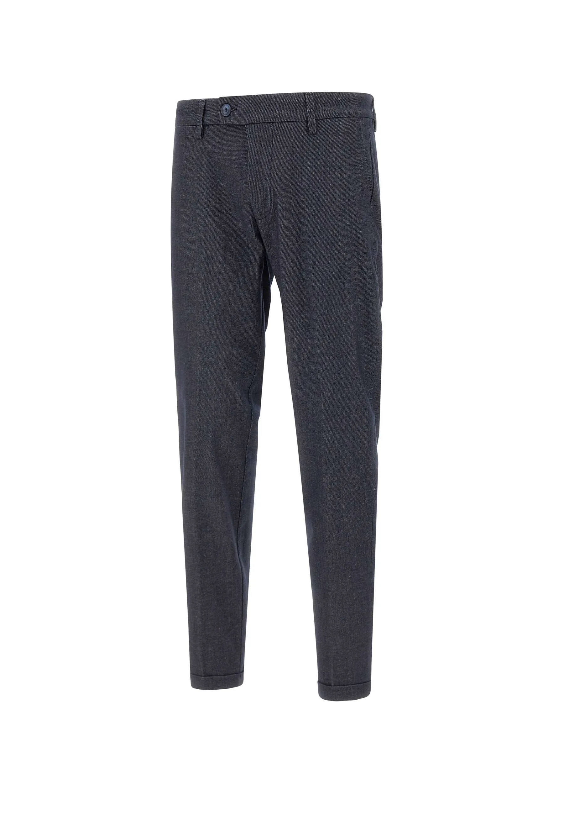 Blue Slim Fit Trousers with Denim Effect