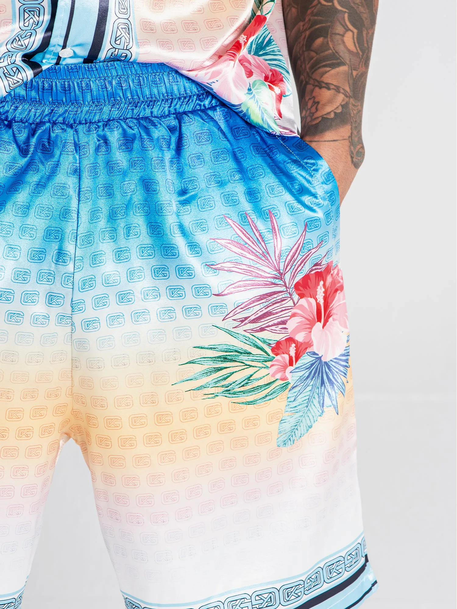 Blue Tropicana Shorts