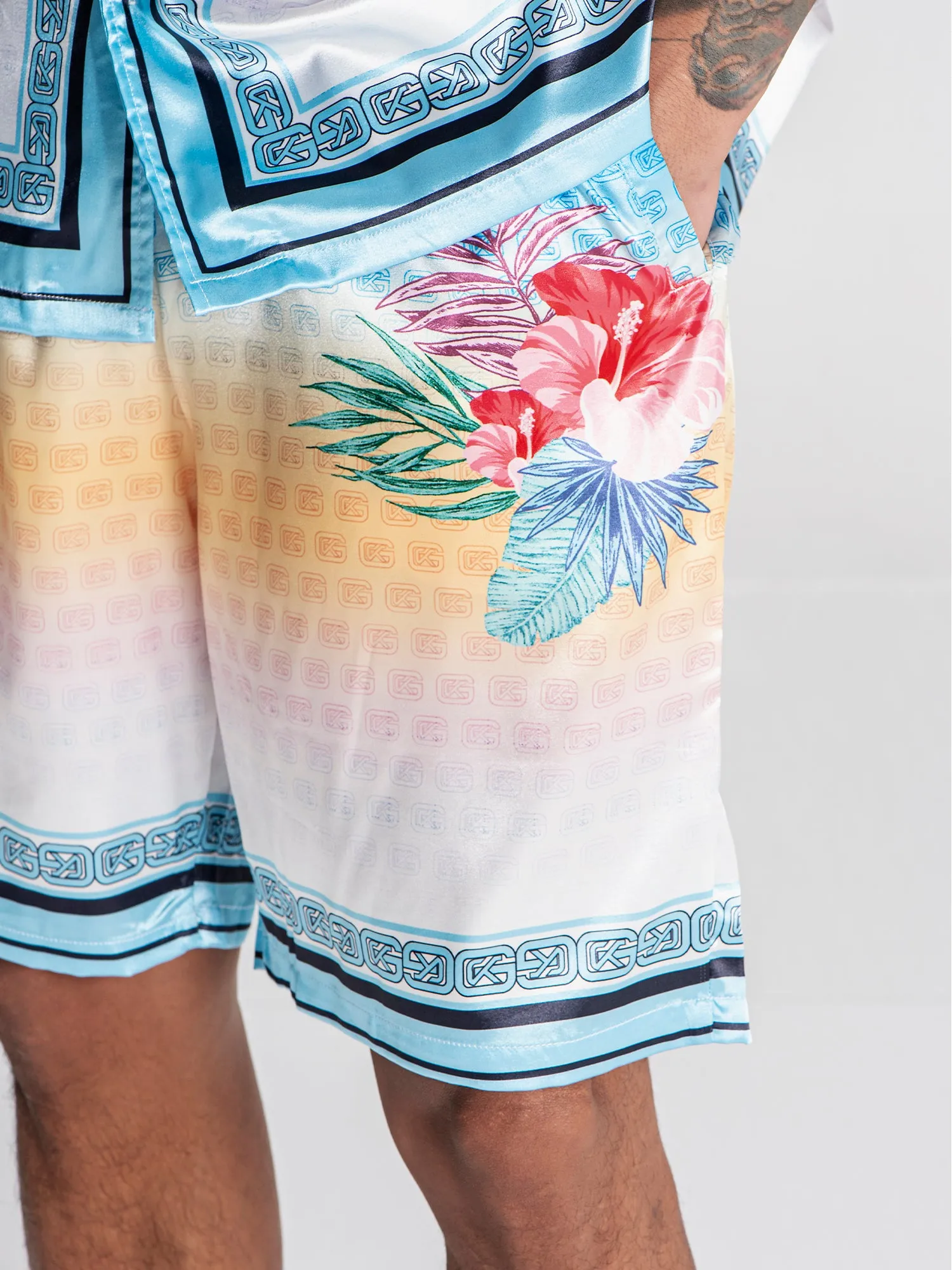 Blue Tropicana Shorts