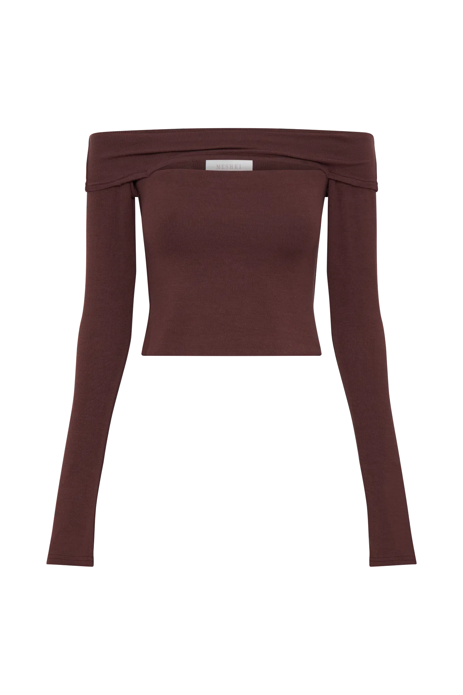 Briah Cut Out Modal Long Sleeve Top - Mahogany