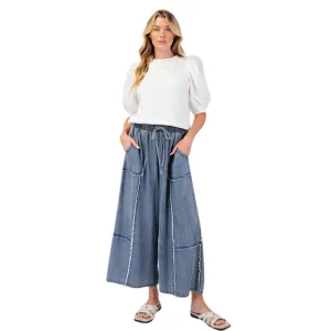 Chambray Palazzo Pants