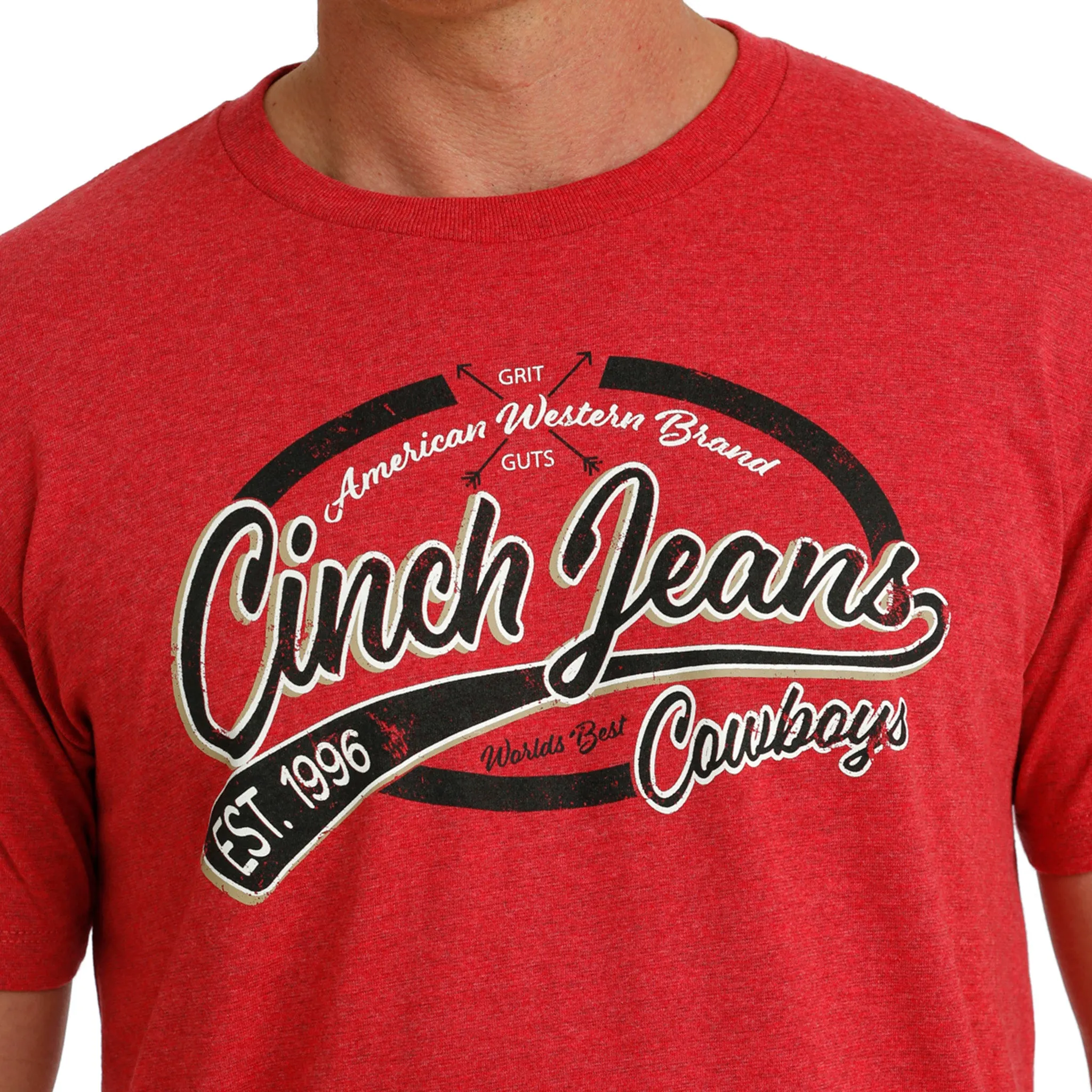 Cinch Men's Red Logo Tee