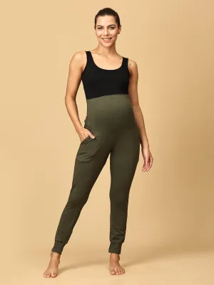 Comfy Maternity Joggers Olive