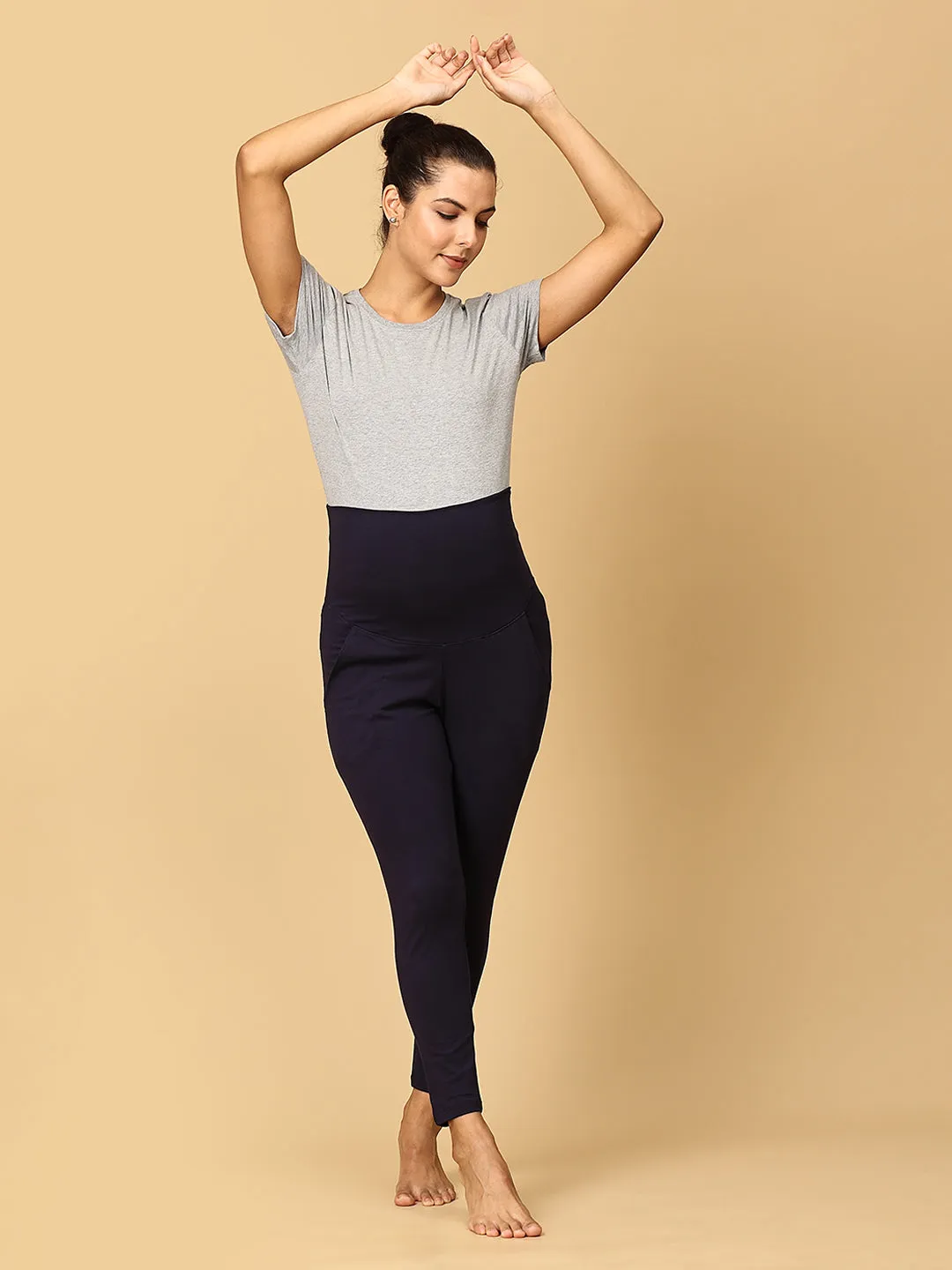 Comfy Maternity Leggings Navy Blue