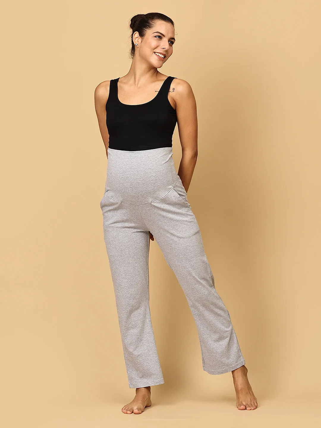 Comfy Maternity Trackpants - Grey