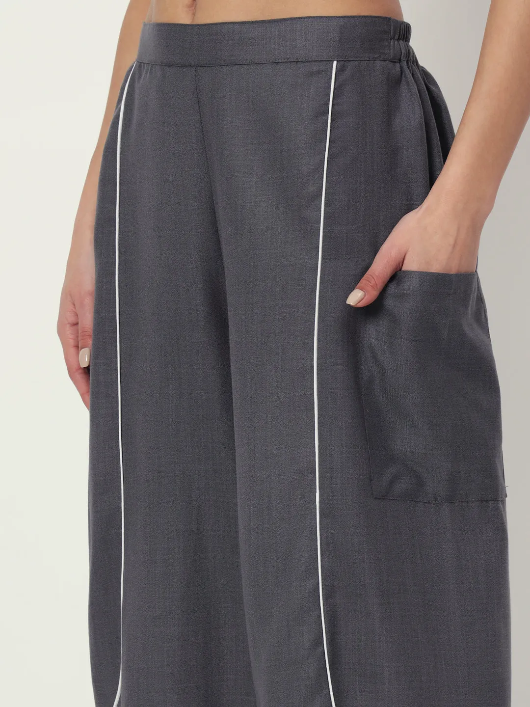 Cotton Solid Balloon Trouser