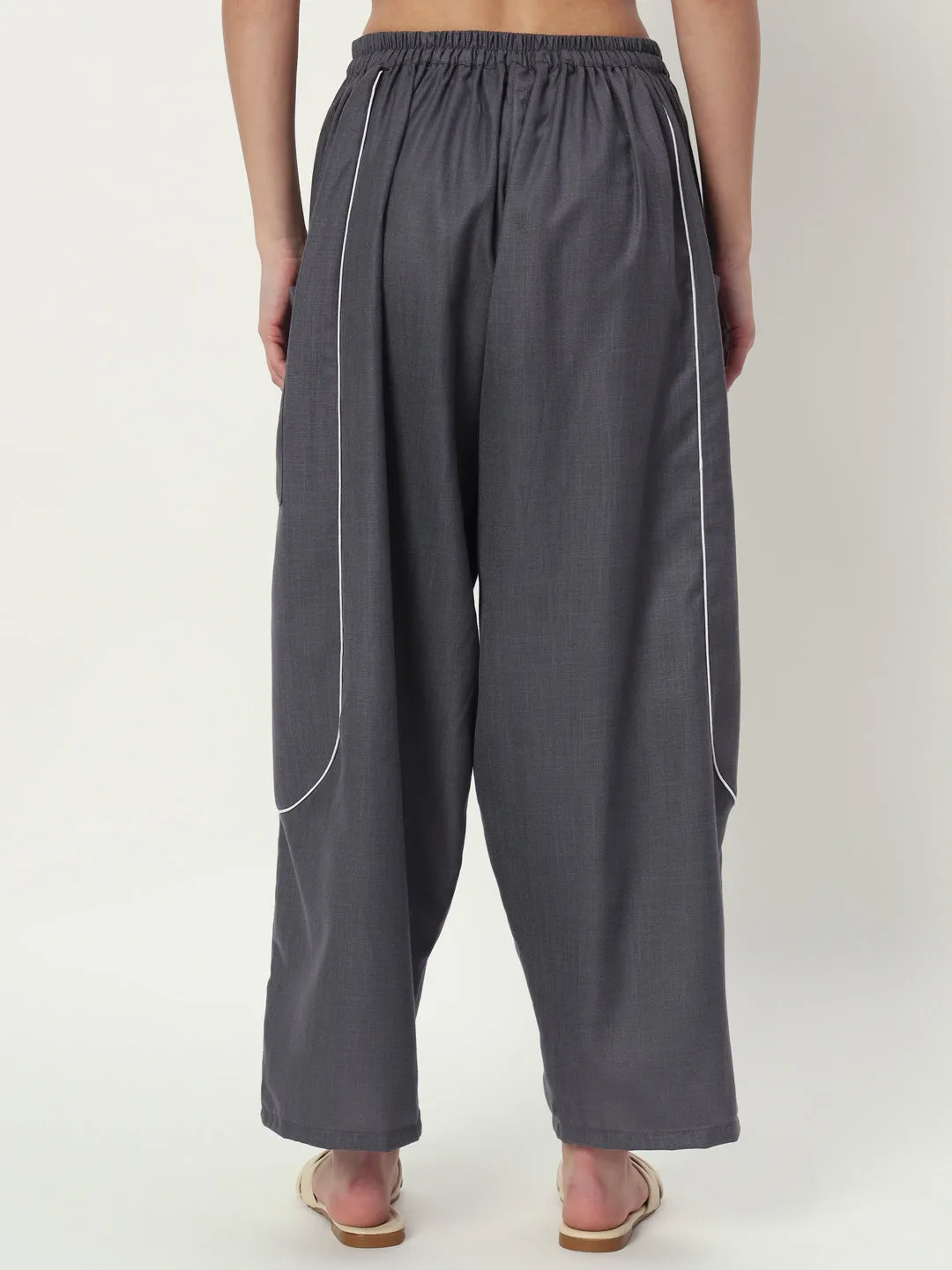 Cotton Solid Balloon Trouser