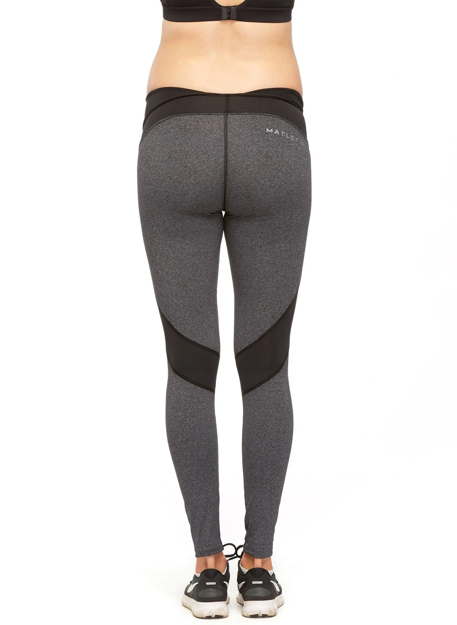 Courage Maternity  Legging with Fold Over Panel - Grey/Black