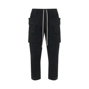 Creatch Cargo Cropped Drawstring Denim Pants in Black