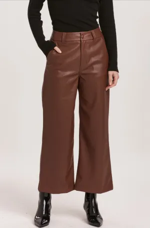 Dear John Audrey Super High Rise Faux Leather Pant Mahogany