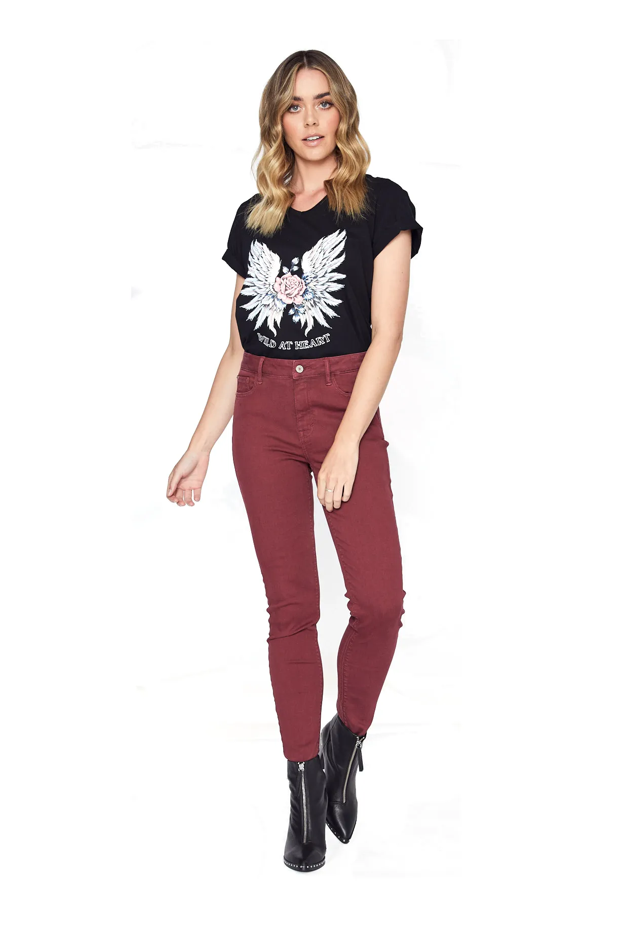 Denim Wine mid-high rise Jeans