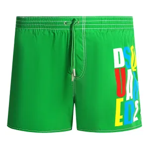 Dsquared2 Multi Colour Block Logo Green Swim Shorts