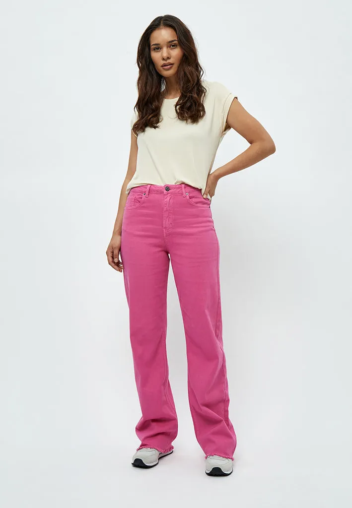 Fran Garment Dyed Pant - Magenta Pink