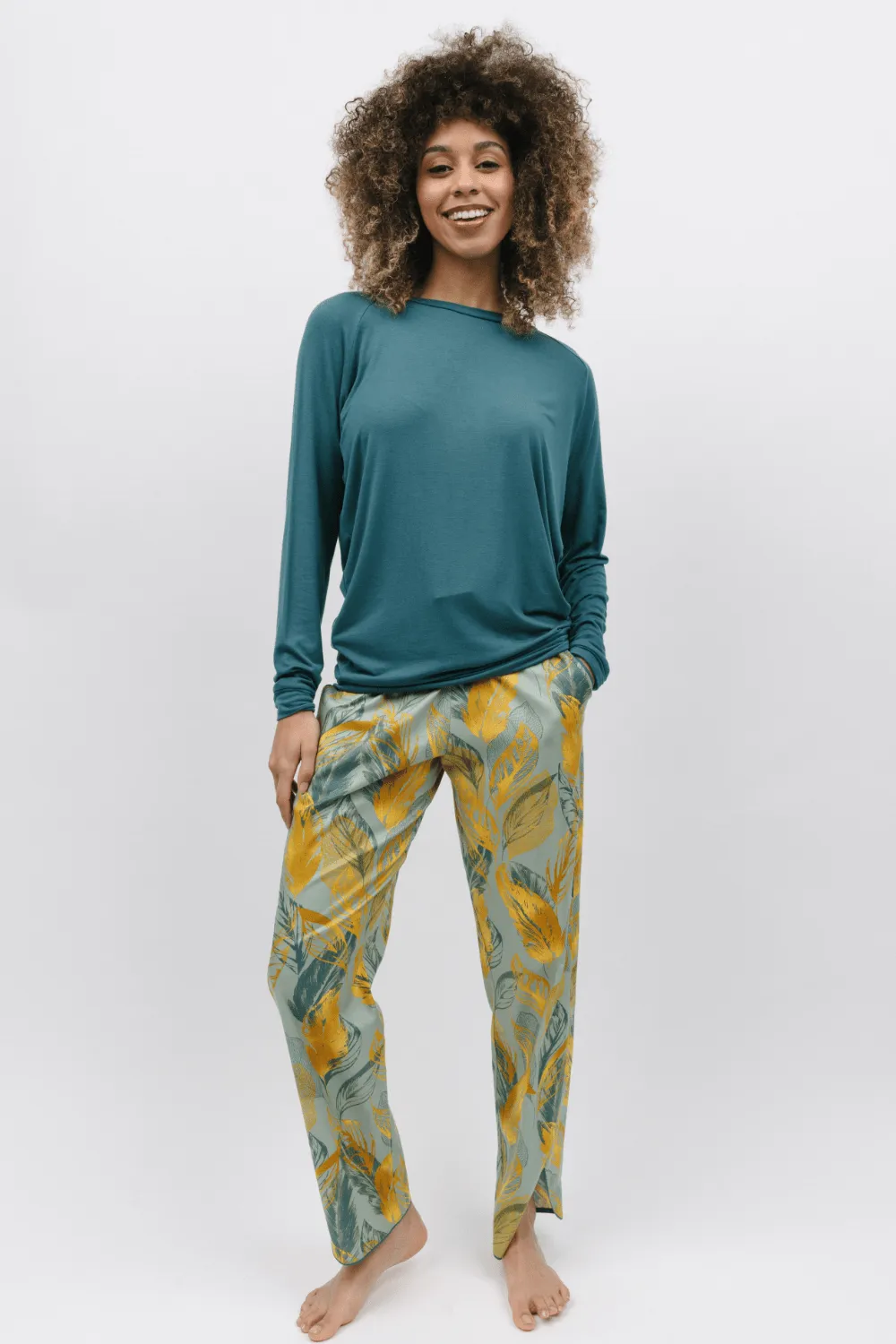 Hannah Leaf Print Pyjama Pants