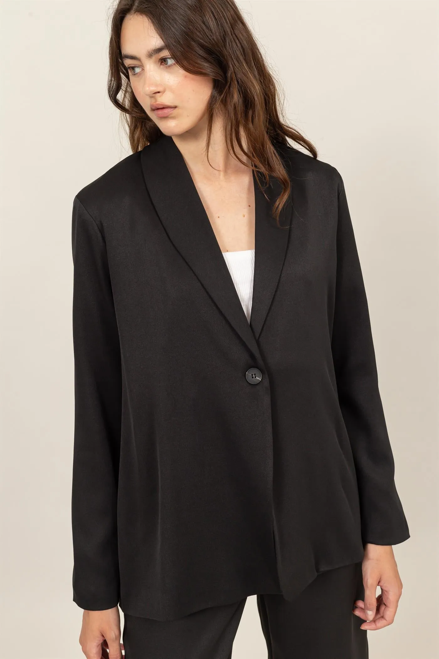 HF24E701-SET-SHOULDER PAD BLAZER WITH TROUSERS SET