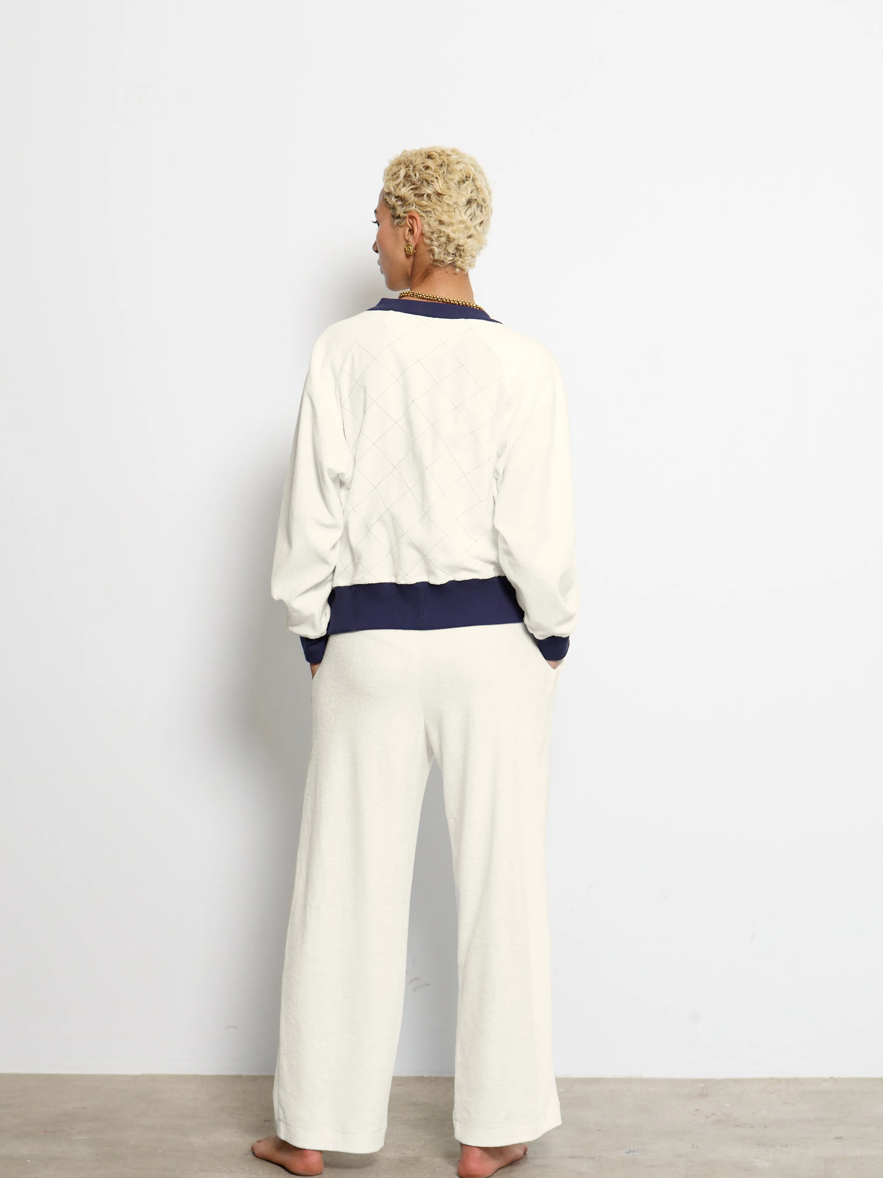 HIGH RISE PLEATED PANT OFF WHITE