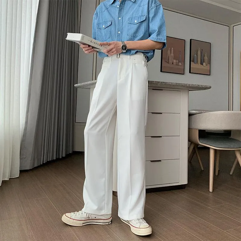 Hua Subtle Pleats Cloth Belt Pants