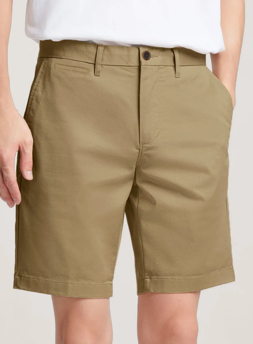 Italian Khaki Cotton Stretch Shorts