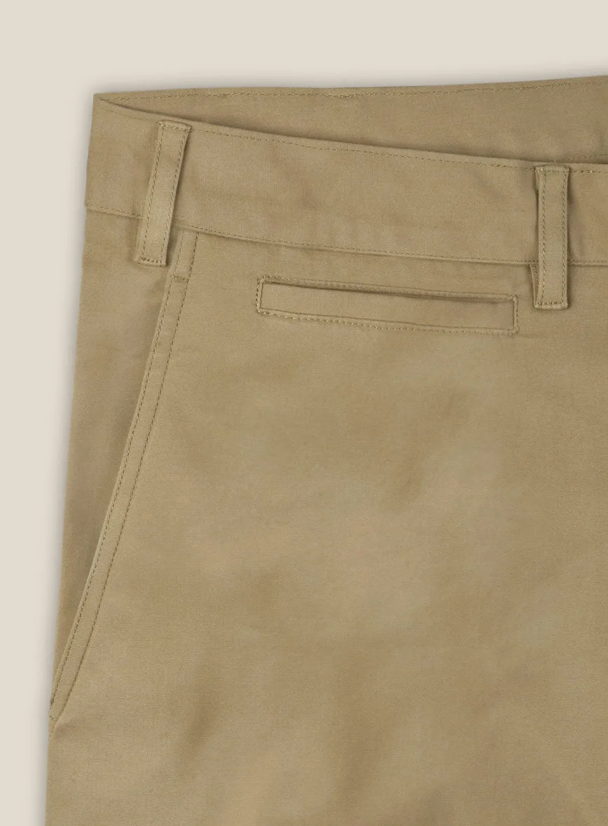 Italian Khaki Cotton Stretch Shorts