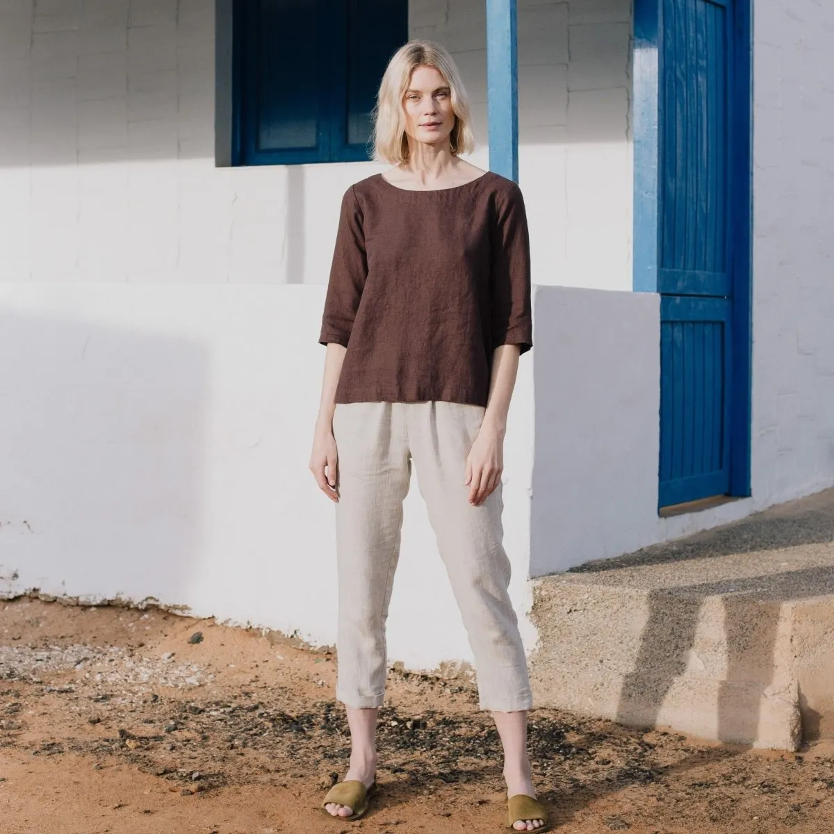 JANUARY loose linen top