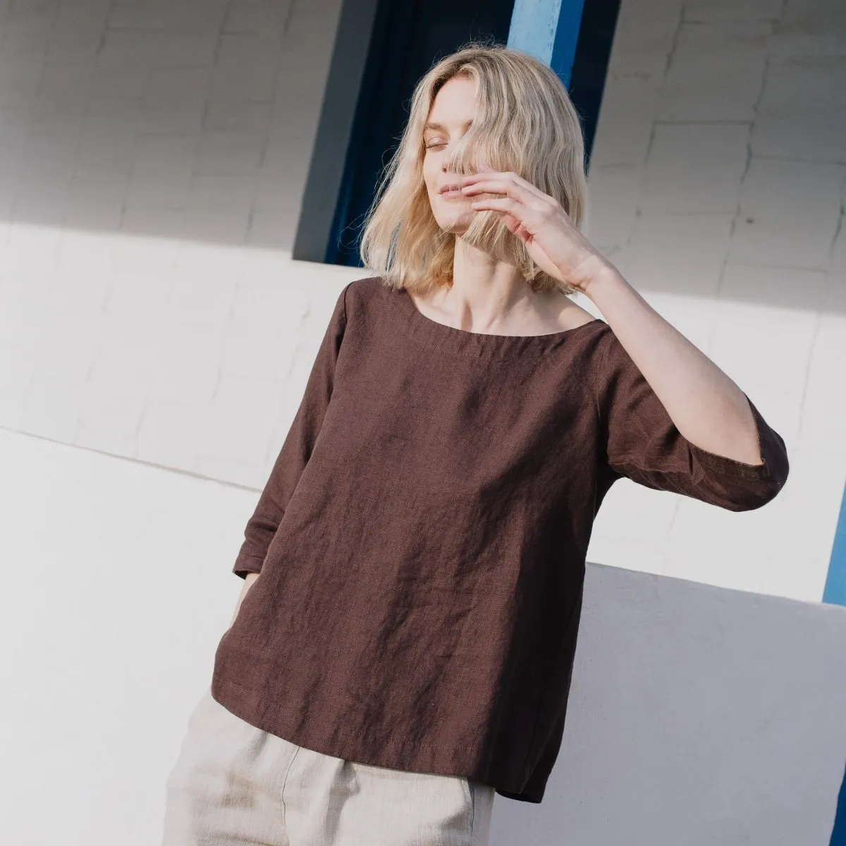 JANUARY loose linen top