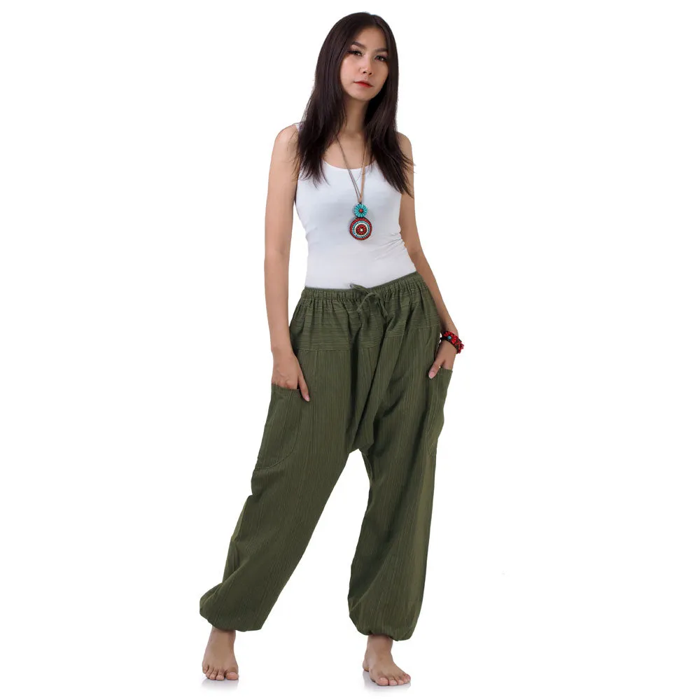 Jungle Green Women's Pinstripe Harem Pants