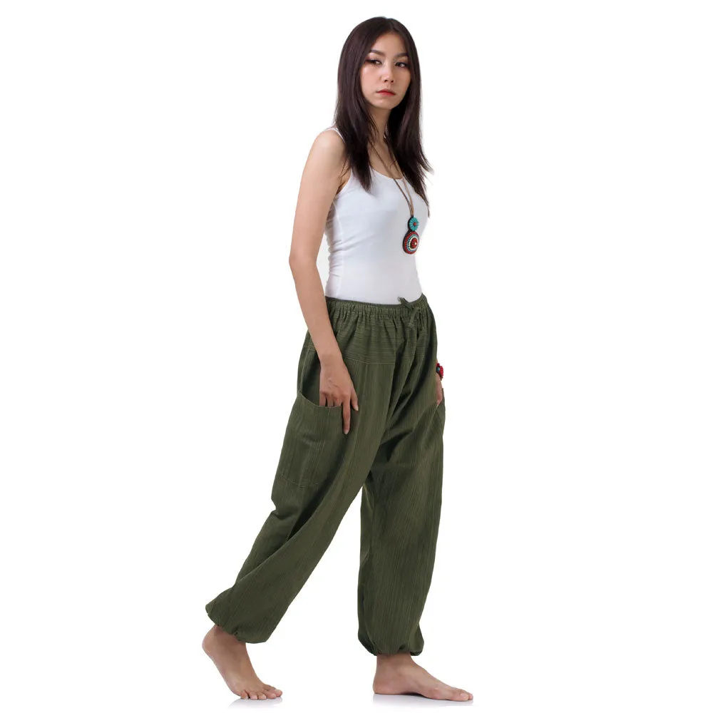 Jungle Green Women's Pinstripe Harem Pants