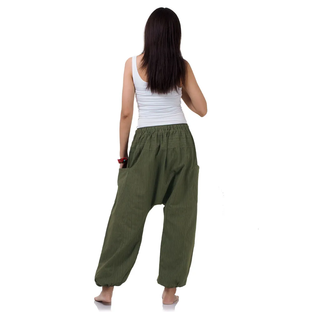 Jungle Green Women's Pinstripe Harem Pants