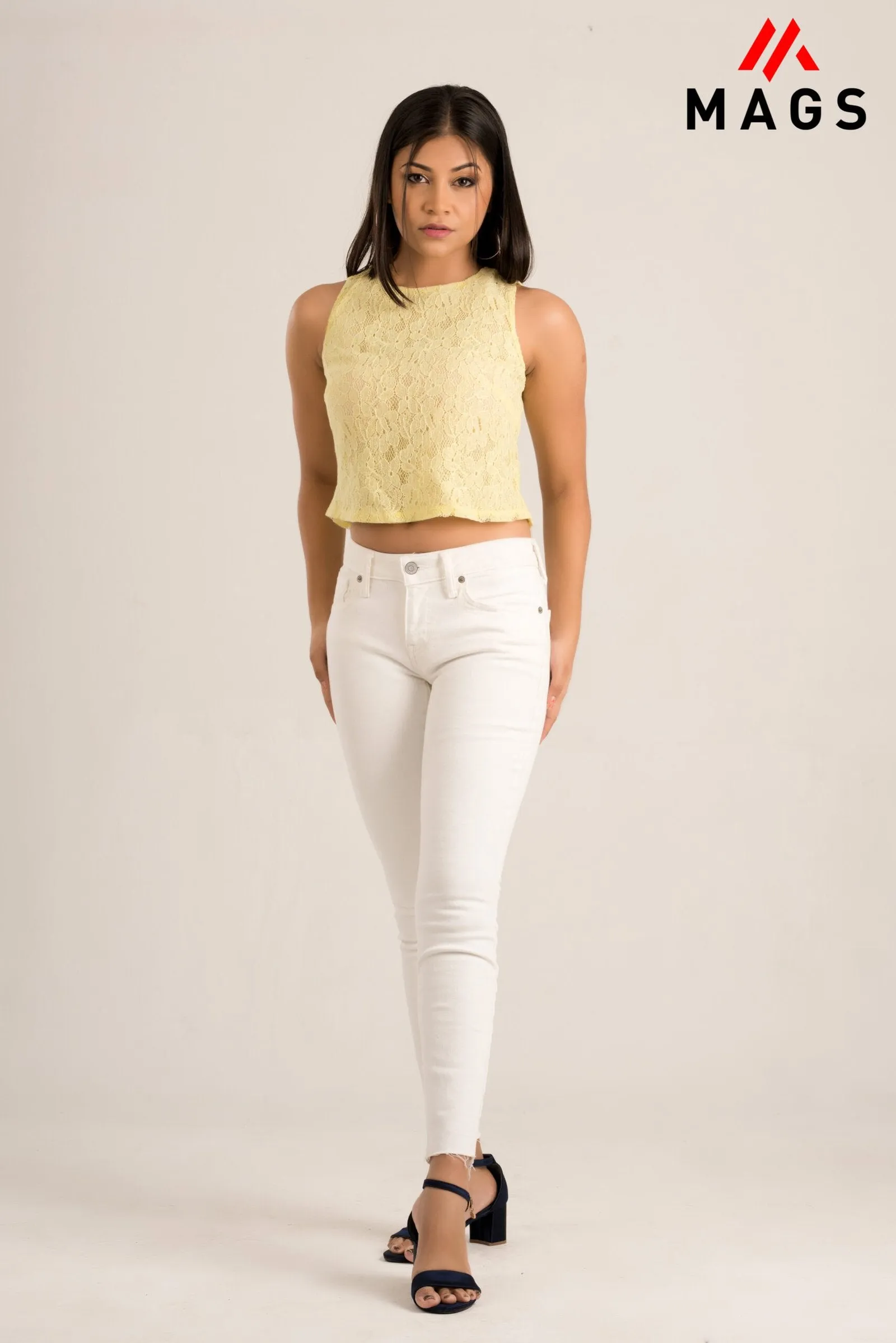 Lace Crop Top - Yellow